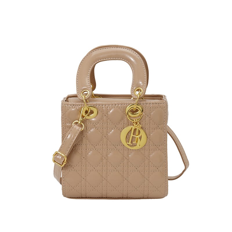 Geantă mică pătrată din PU, quilted, curea crossbody, stil urban pentru uz zilnic