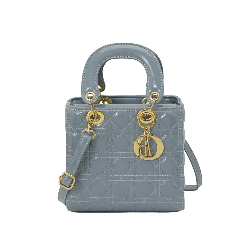 Geantă mică pătrată din PU, quilted, curea crossbody, stil urban pentru uz zilnic