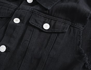 Crna denim vesta za muškarce, casual bez rukava, za četiri sezone