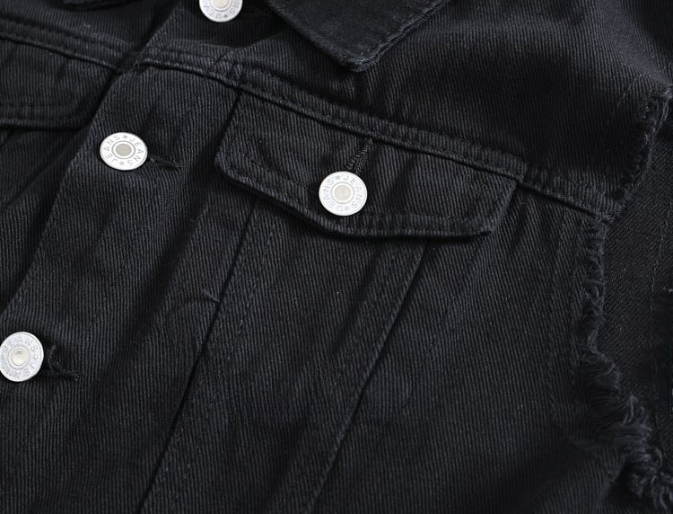 Crna denim vesta za muškarce, casual bez rukava, za četiri sezone