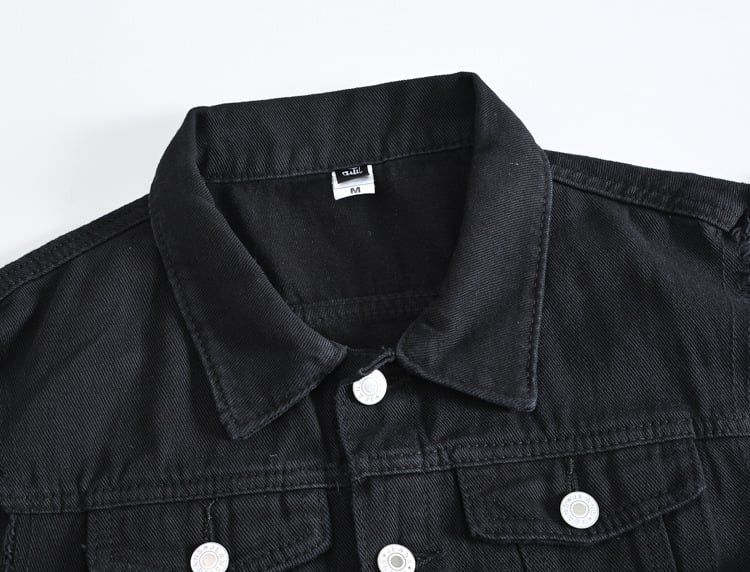 Crna denim vesta za muškarce, casual bez rukava, za četiri sezone