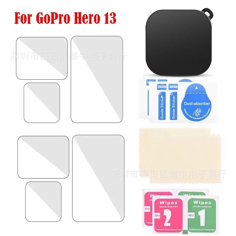 GoPro HERO13 σιλικονούχο προστατευτικό κάλυμμα με πλευρικό καπάκι και καπάκι φακού, προστατευτικό οθόνης από θερμικό γυαλί