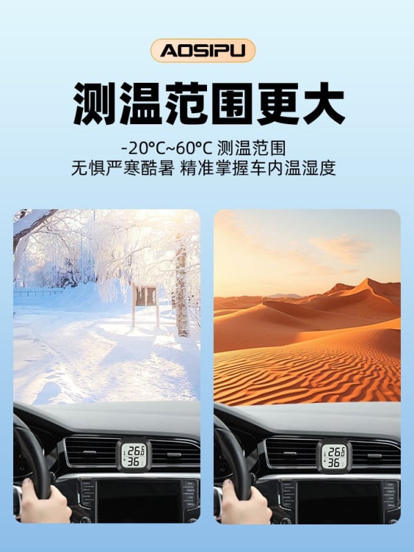 Automobilski termometar s prikazom temperature i higrometra, visoke preciznosti mjerač temperature i vlage, mini