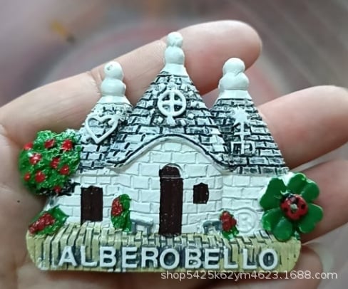 Taliansko Magnety na chladničku Polignano Alberobello Ostuni TROPEA Vieste Puglia Peschici Turistické suveníry Magnetické nálepky na chladničku