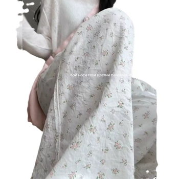 Корейски стил Ретро Флорални Прави Ежедневни Панталони за Дамски, Тънки Летни Панталони с Висока Талия и Широки Крака Yamamoto, Горещи Търговия на Едро