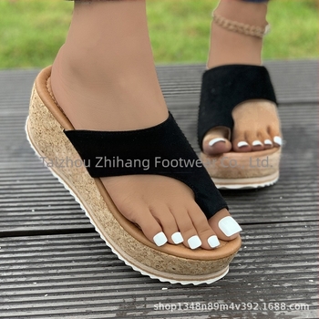 Лято 2023, европейски и американски пантофи с платформа и леопардов принт, ежедневни, с плъзгане, големи размери