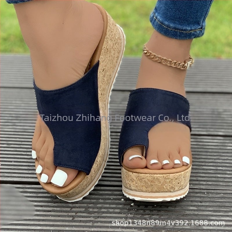 Лято 2023, европейски и американски пантофи с платформа и леопардов принт, ежедневни, с плъзгане, големи размери