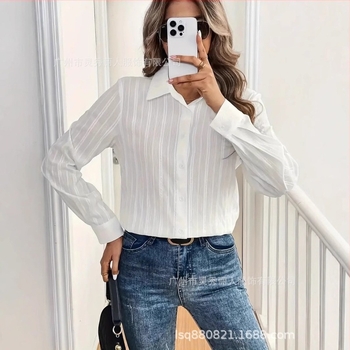 Трансгранична независима станция Amazon AliExpress Европа и Съединените щати 2025 нова пролетна, лятна и есенна риза с дълъг ръкав Joker occupation