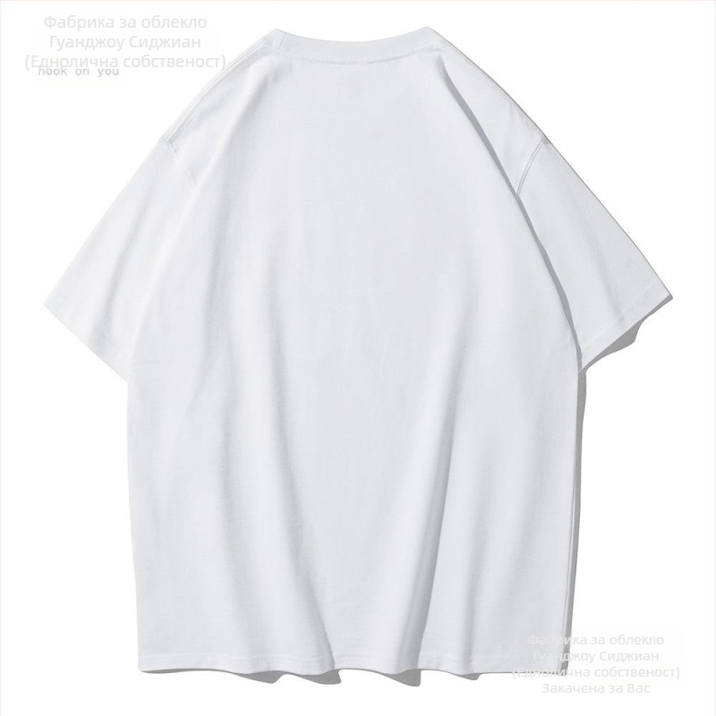 Памучна дамска тениска с цветен графит и букви с любовен щампа