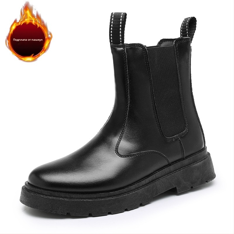 Мъжки ботуши Martin Boots, есен 2024, нови високи мотоциклетни кожени ботуши с дебела подметка, британски стил, Tide