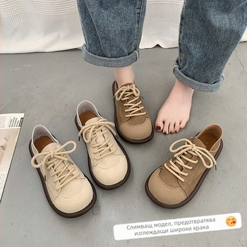 35-43 Широки дамски обувки за големи размери 41 Fairy Style Furry Shoes Дамски универсални равни обувки с неплъзгаща се поларена подплата
