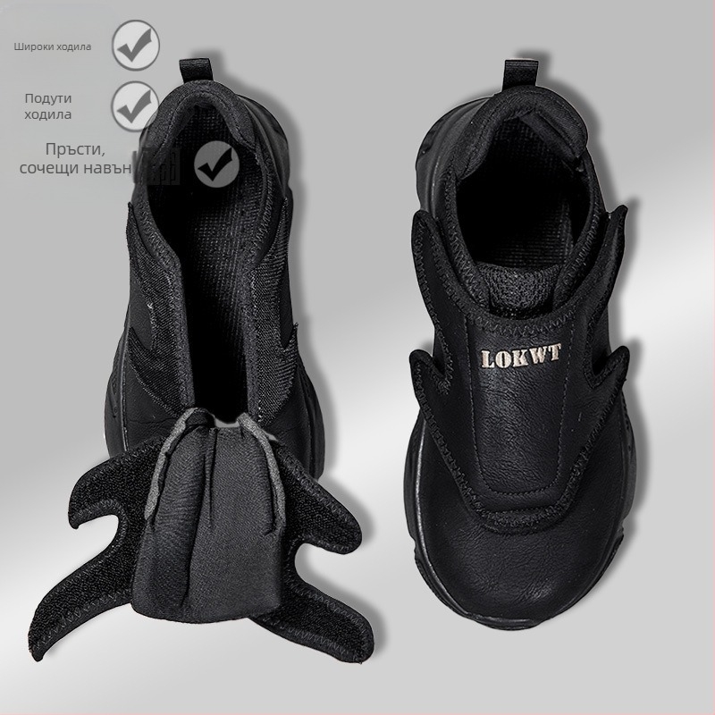 Кожени широки мъжки обувки за угояване, разширено стъпало, подути обувки за ходене, широки стъпала, удебелени топли стари хора, палец валгус, специални обувки