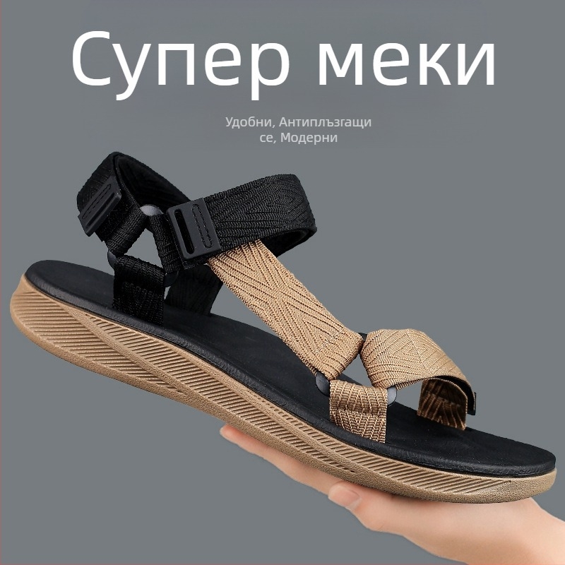 Ново! 2025 Мъжки плажни обувки с мека подметка EVA, мъжки сандали, сандали за трансгранична търговия