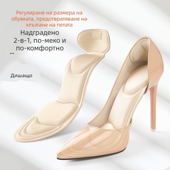 4D стелки за жени, които не се уморяват след дълго стоене, абсорбиращи потта, дишащи, удебелени, абсорбиращи ударите, супер меки обувки на висок ток, подплънки половин размер, стикери за пети