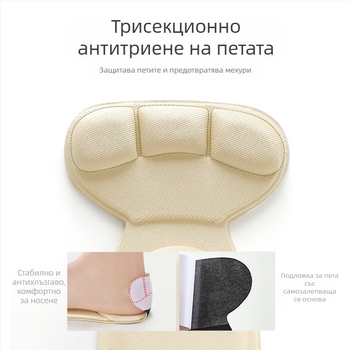 4D стелки за жени, които не се уморяват след дълго стоене, абсорбиращи потта, дишащи, удебелени, абсорбиращи ударите, супер меки обувки на висок ток, подплънки половин размер, стикери за пети