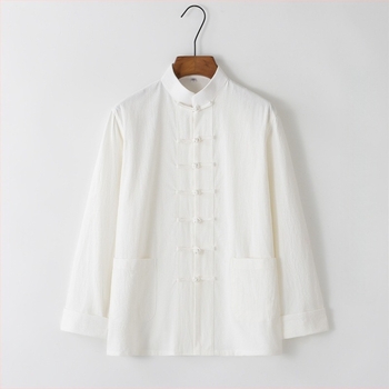 Мъжко памучно и ленено яке Танг, пролетно и есенно, ежедневно, свободно, с катарама в китайски стил, мъжко, Guoxue I Jing