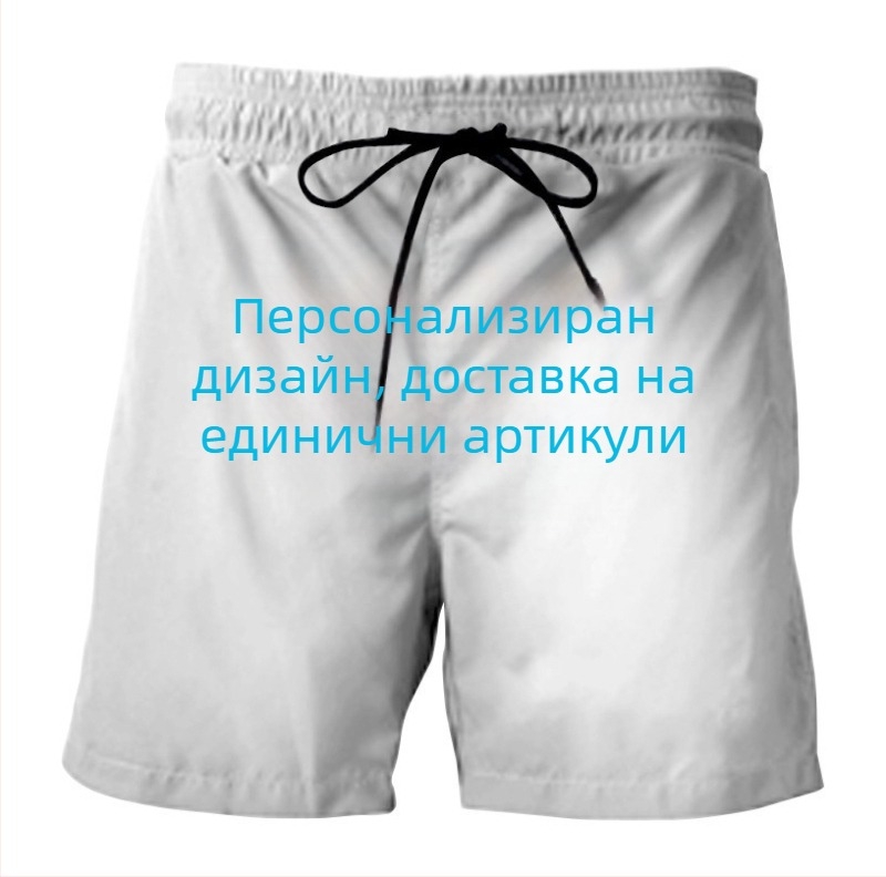 Нови мъжки модни хавайски щамповани плажни панталони за външна търговия, европейски и американски плажни флорални щампи, дишащи мъжки шорти