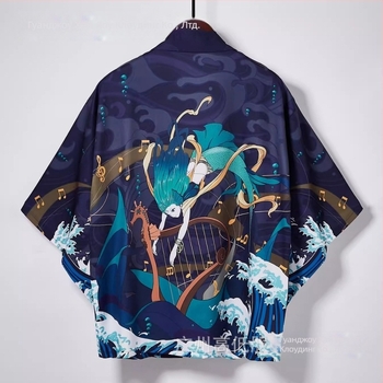 2024 Трансграничен нов продукт Ретро елемент серия наметало Ново Хараджуку кимоно халат Връхно облекло Хаори наметало Жилетка