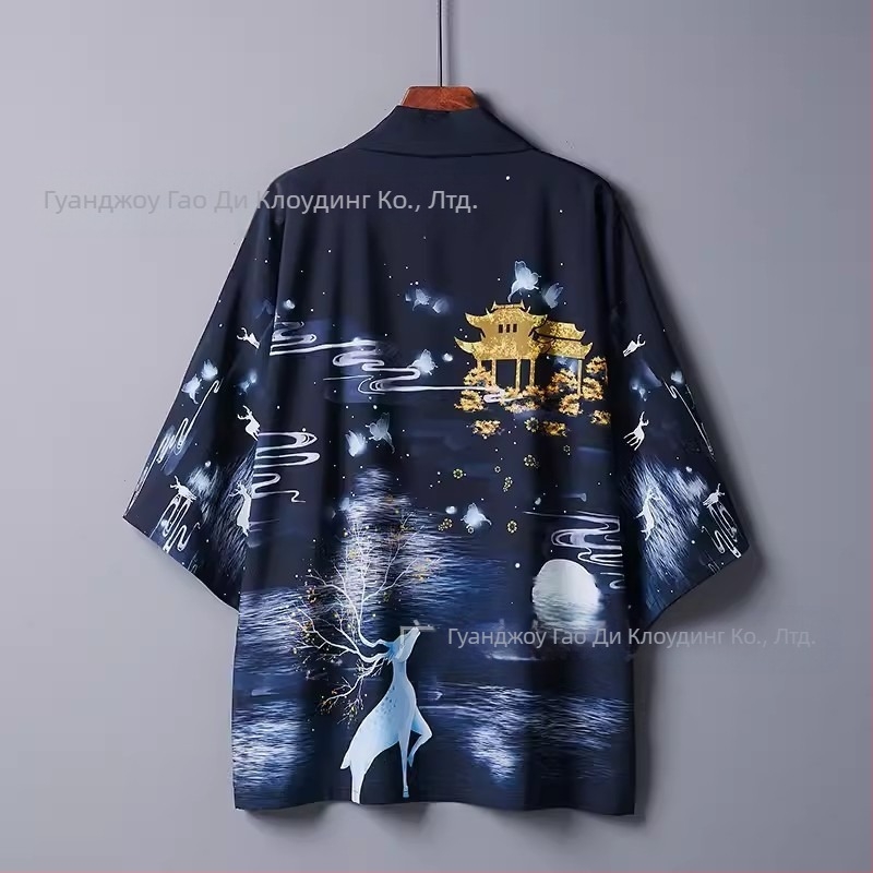 2024 Трансграничен нов продукт Ретро елемент серия наметало Ново Хараджуку кимоно халат Връхно облекло Хаори наметало Жилетка