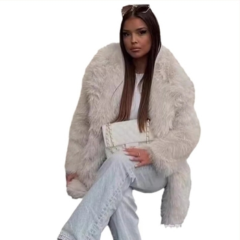 Трансгранично Amazon 2024 Есен/Зима Европейско и американско дамско топло палто от изкуствена кожа със средна дължина Дебело палто от кожа Haining