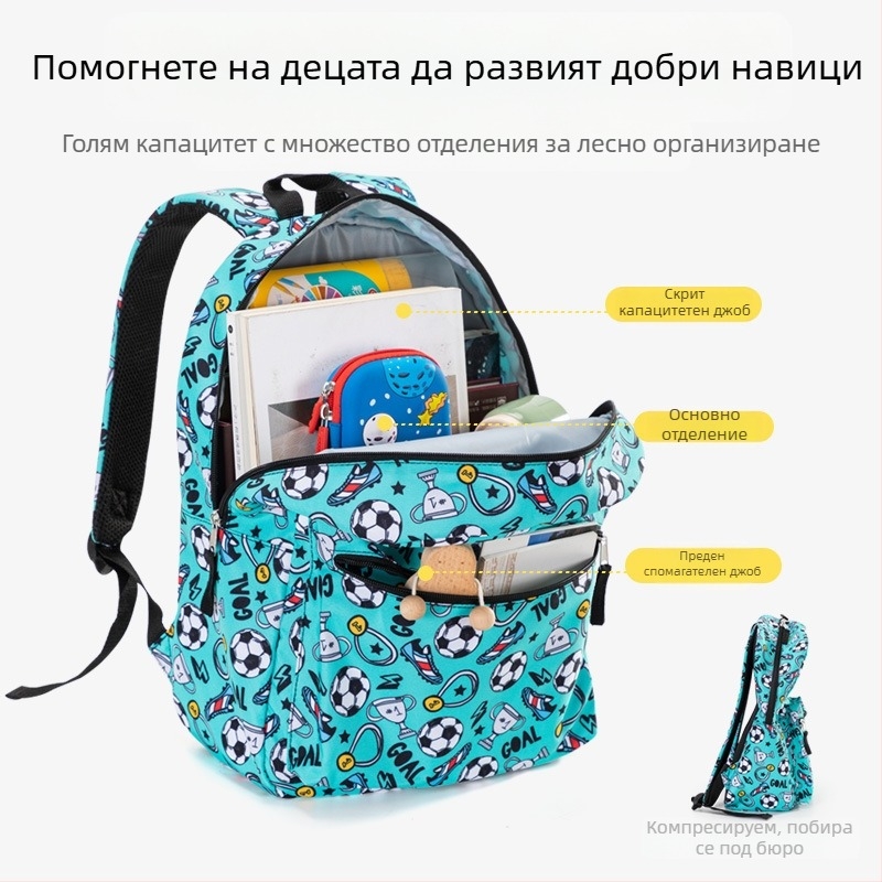 Раница за начално училище с три части, детски раници с карикатурен принт, лека чанта за през рамо, производители на едро