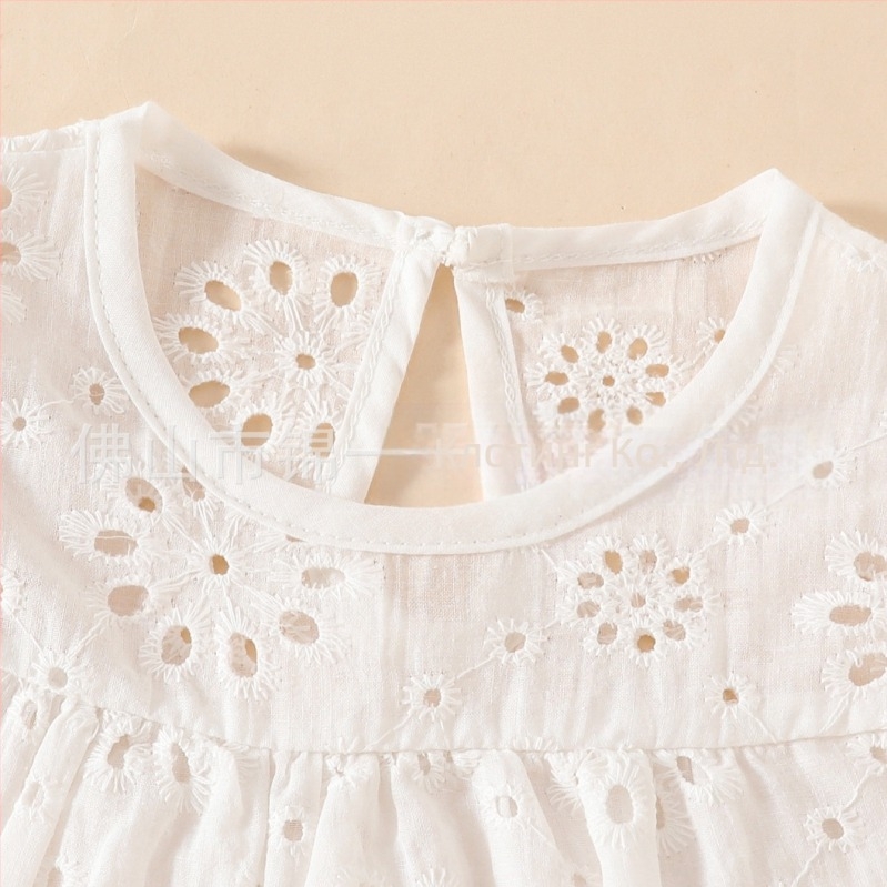 2024 Ново лято за бебе момиченце, сладко бяло топче със снежинка