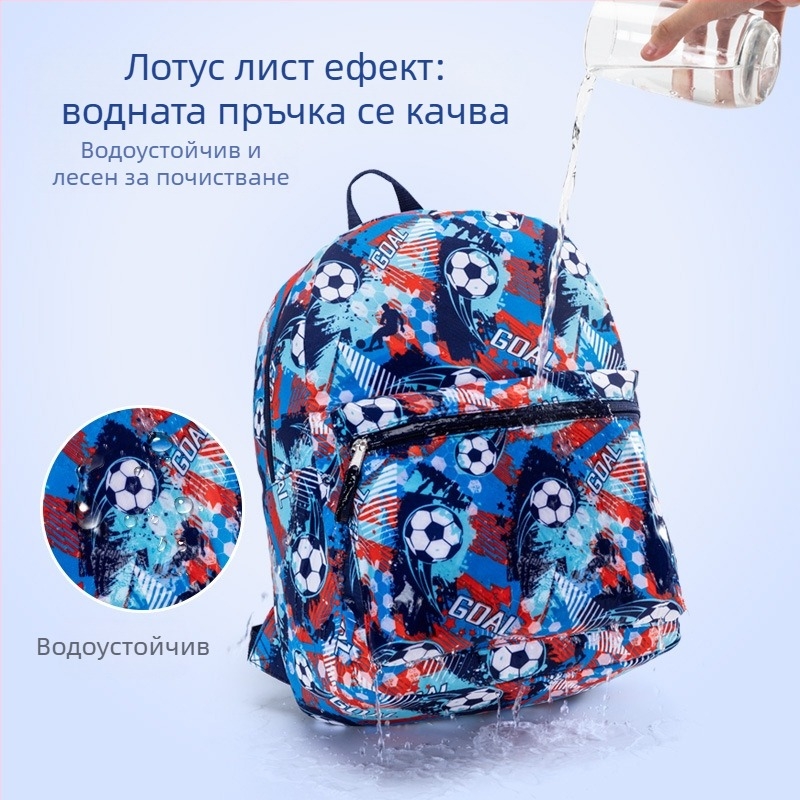 Трансгранична детска ученическа чанта Комплект от три части Лека многофункционална ученическа чанта с карикатурен щампован щамп за ученици от началното училище