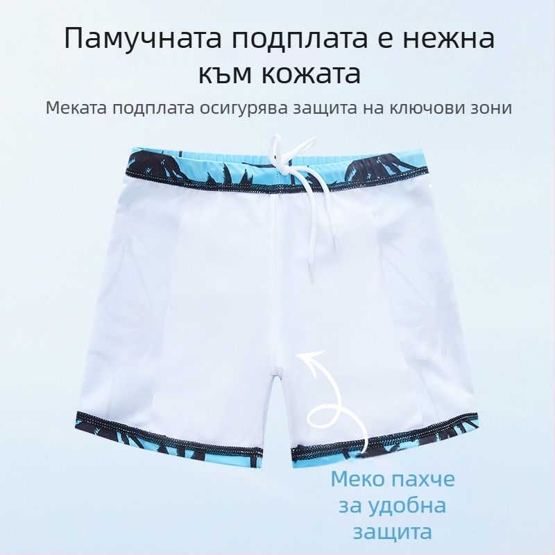 Детски бански костюми за момчета за средни и големи деца, разделени 2025, нови бански костюми за момчета, слънцезащитен костюм за плуване с горещ извор