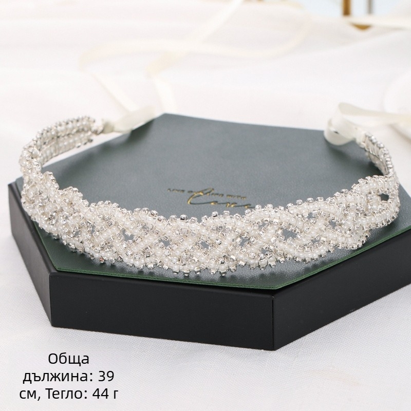 Нова гореща булчинска ръчно изработена сватбена шапка с усукани цветя от оризови мъниста, сватбена шапка, аксесоари за коса, булчински бижута