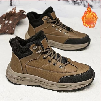 Мъжки зимни снежни ботуши с поларена подплата, удебелени, топли североизточни памучни обувки, мъжки обувки за навън, водоустойчиви, неплъзгащи се, с температура минус 40 градуса