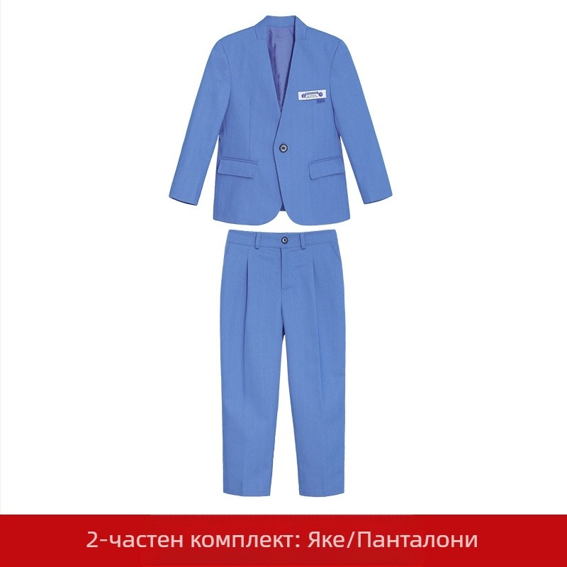 Детски костюм Пролет и есен Нов корейски стил малък костюм рокля за момчета ежедневен водещ костюм за ревю на модния подиум