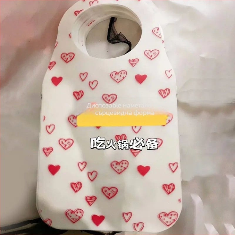Нетъкана престилка за еднократна употреба за кетъринг, хранене за възрастни, гореща тенджера, водоустойчива и маслоустойчива престилка, изключително дебел лигавник за хранене