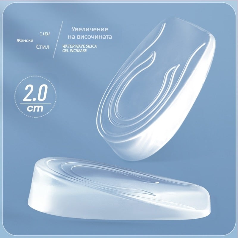 Силиконови прозрачни повдигащи стелки за мъже и жени, невидими половин подложки, повдигащи артефакти, подложки за петата, спортни обувки без уморителни крака