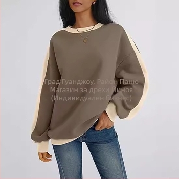 Дамски суитшърт с качулка и дълъг ръкав, размер plus size, Amazon cross-border, есен 2024