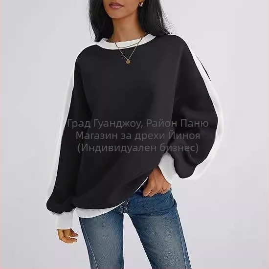Дамски суитшърт с качулка и дълъг ръкав, размер plus size, Amazon cross-border, есен 2024
