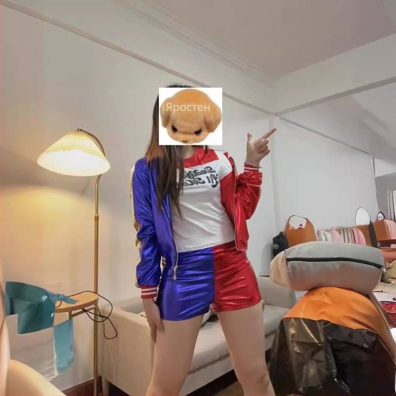 Нов костюм на Хейли Куин от „Отряд самоубийци“ за жени, възрастни и деца, уютни дрехи