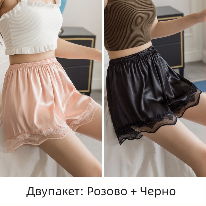 Летни триточкови предпазни панталони за жени, подходящи за носене навън, вълнообразни, с дантела, против бягане, без къдрене, с тънко дъно, на едро V3