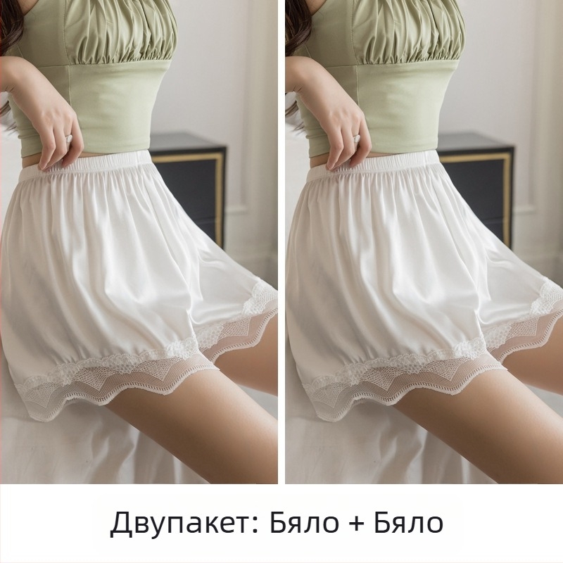 Летни триточкови предпазни панталони за жени, подходящи за носене навън, вълнообразни, с дантела, против бягане, без къдрене, с тънко дъно, на едро V3