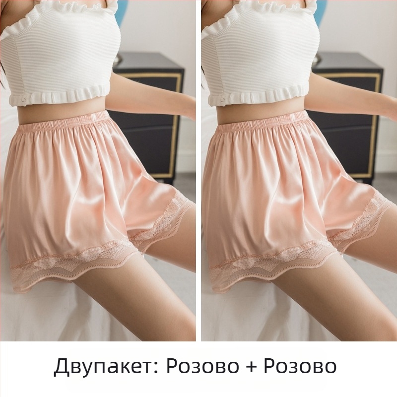 Летни триточкови предпазни панталони за жени, подходящи за носене навън, вълнообразни, с дантела, против бягане, без къдрене, с тънко дъно, на едро V3