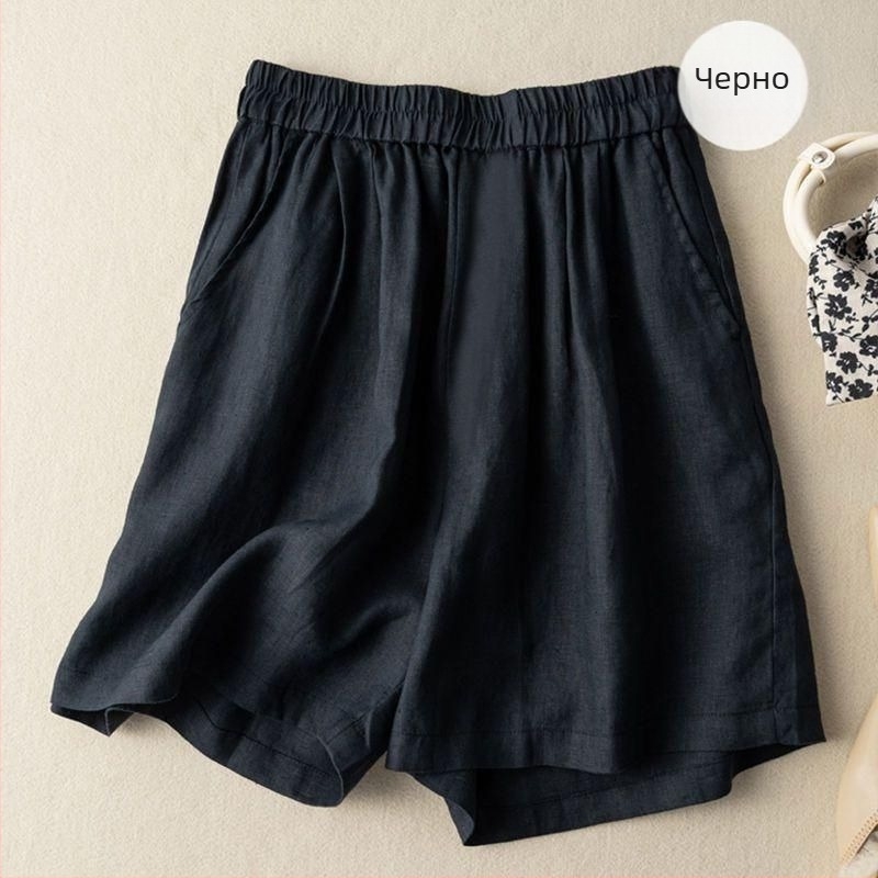 Counter Five-minute Pants Leaking Loose Wide-Leg Pants Withdraw Damske New Vintage Artistic Pamučno-ленени шорти Лятна разпродажба