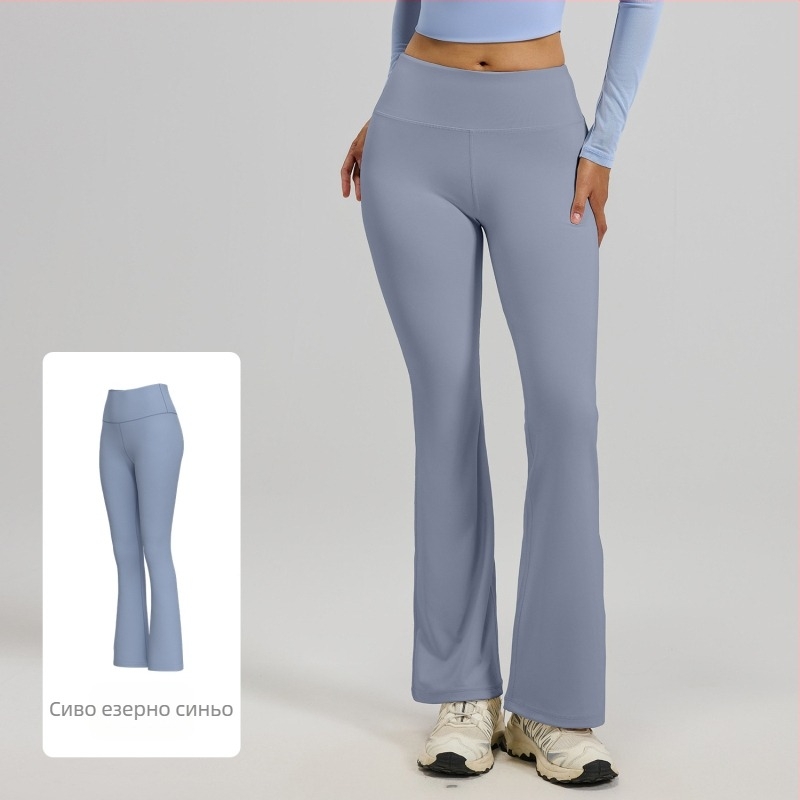 Дамски леко разкроени йога панталони Juyitang Naked с висока еластичност, повдигащи ханша и прилепнали към тялото, за лятото