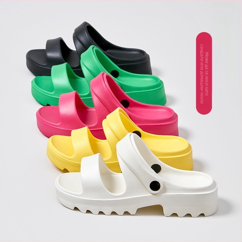 Европейски и американски сандали и чехли 2024 ново лято висококачествено ежедневно облекло 5CM дебела подметка облекло за външно облекло дамски мъжки обувки