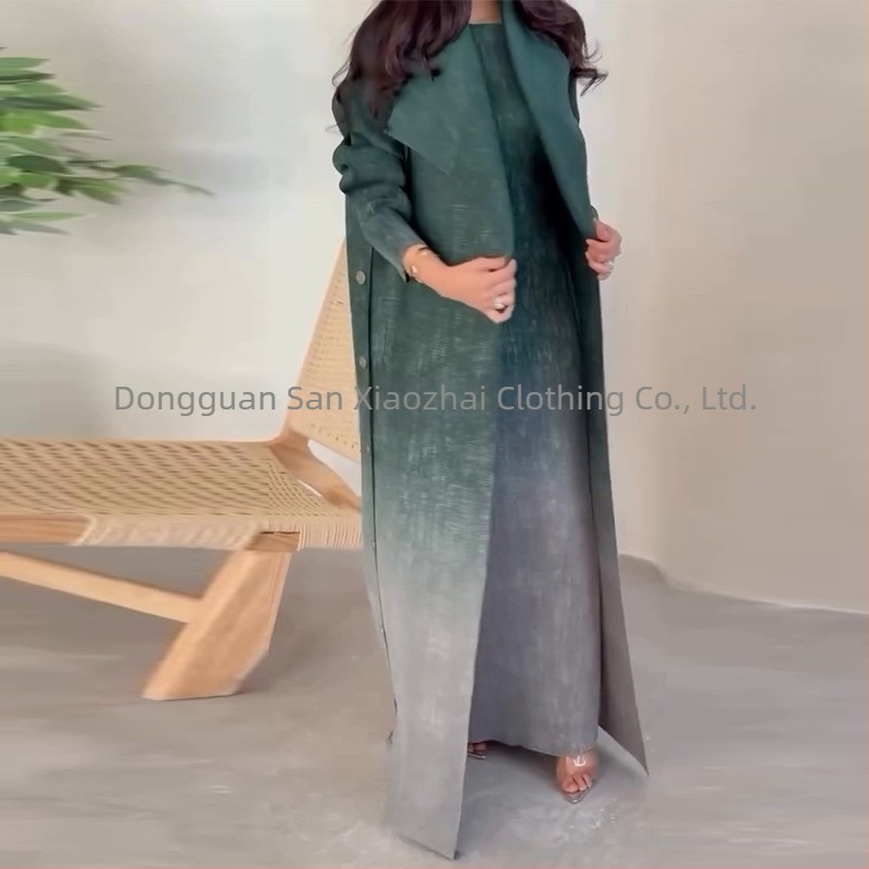 Miyake Gradient Side Middle East Coat Coat Nail Buckle Muscle Fashion Cardigan Live Explosions на склад Robe