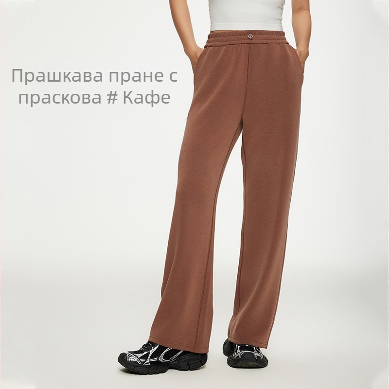 Дамски спортни панталони Lanjing modal, пролетни и есенни, корейски стил, стягащи панталони, кухи, топли и с широки крачоли