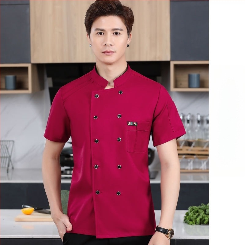 Работно облекло за готвачи за мъже, есен и зима, хотелска западна храна, удебелено, с дълъг ръкав за кухнята, летни дрехи за готвачи, дрехи за готвачи с къс ръкав