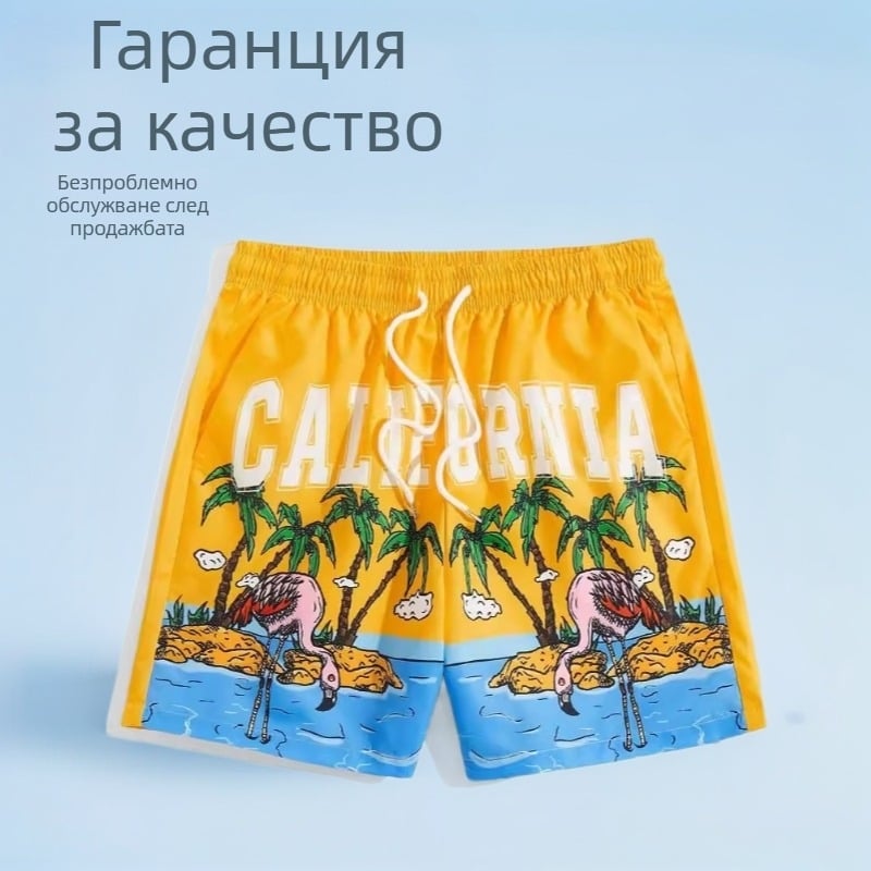 Трансгранични нови мрежести плажни шорти, ежедневни мъжки 3D дигитален печат, 2024 Explosions