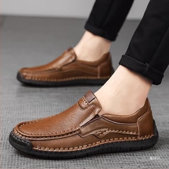 AliExpress желае трансгранична външна търговия големи размери ръчно шити ежедневни обувки едностъпкови мъжки обувки единични обувки мъжки кожени обувки
