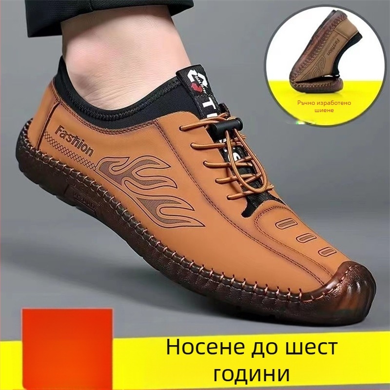 Мъжки неплъзгащи се ниски сандали с мека подметка, мъжки ежедневни обувки за открито, летни плажни обувки с кухини и говежди сухожилия