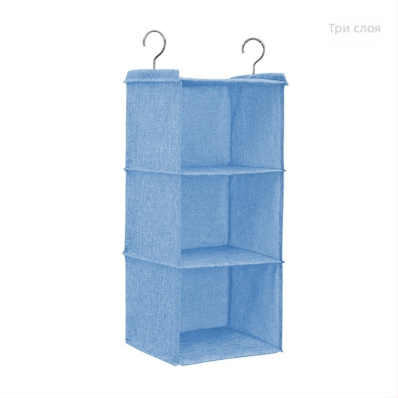 Висяща чанта за гардероб с двойна кука за лен, висяща чанта с чекмедже, многослойна висяща чанта за съхранение