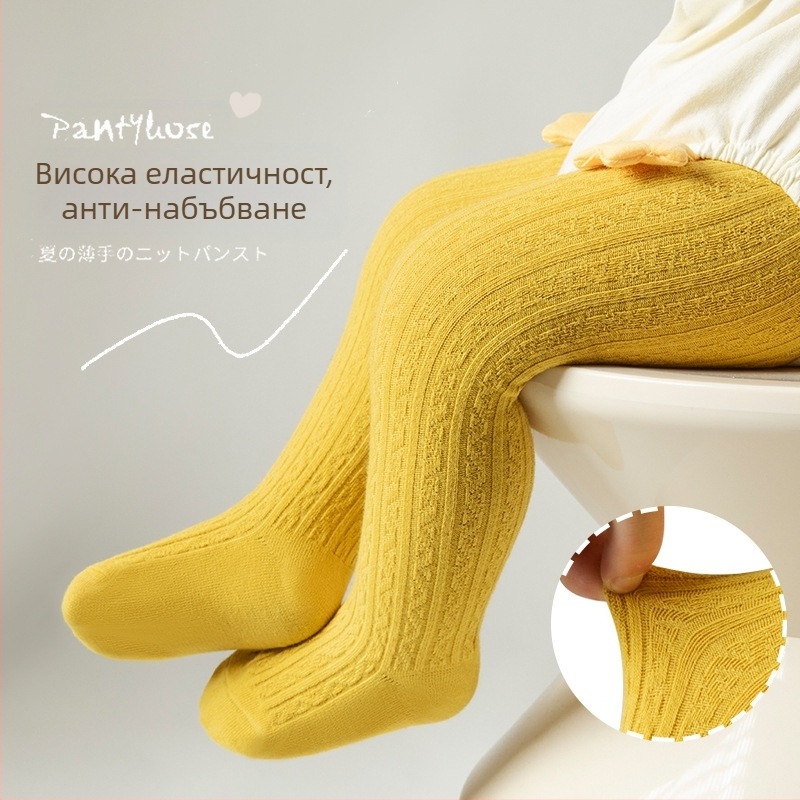 Бебешки клинове Zhuji на едро, пролетен и есенен стил, връхни дрехи, интегрирани панталони, детски чорапогащи от дълготраен памук, бебешки панталони с крачета за момичета